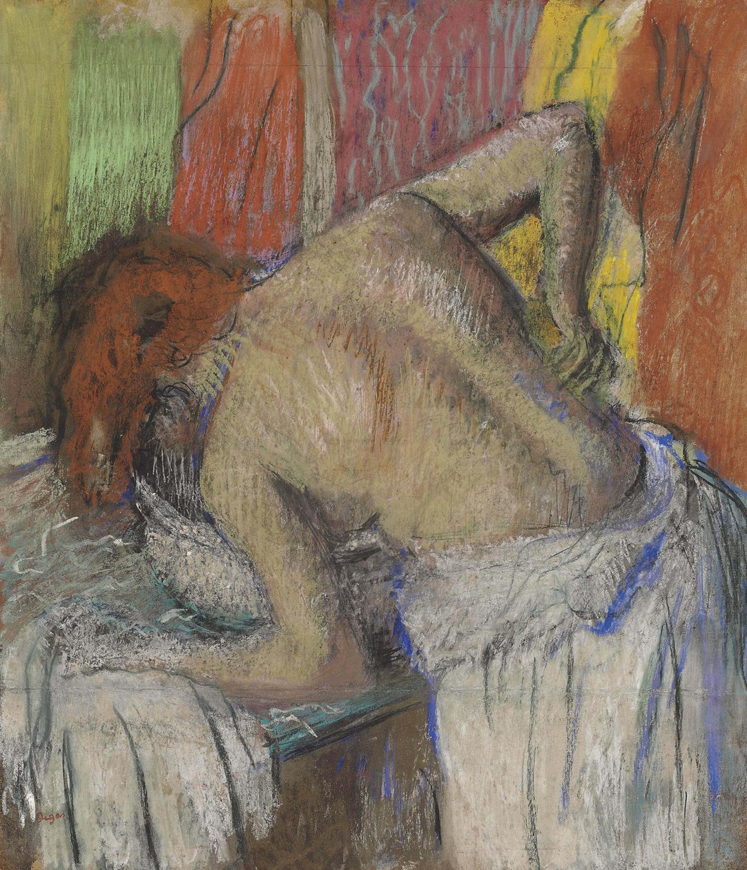Žena si utírá záda, c. 1895. od Edgar Degas
