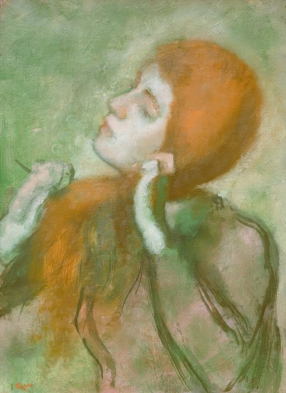 Žena česání od Edgar Degas
