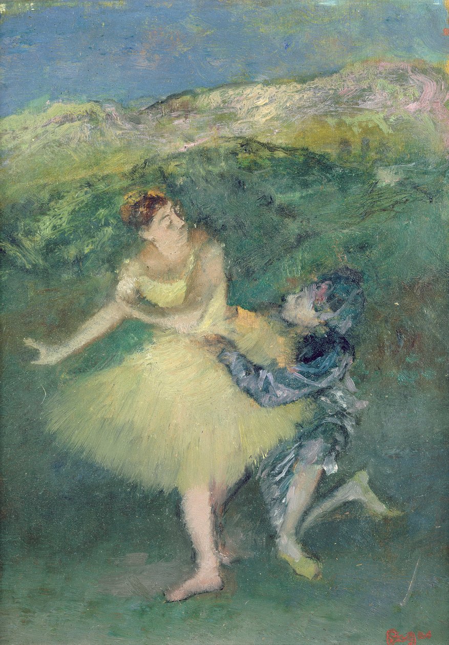 Harlekýn a Columbine, kolem 1886-90 od Edgar Degas