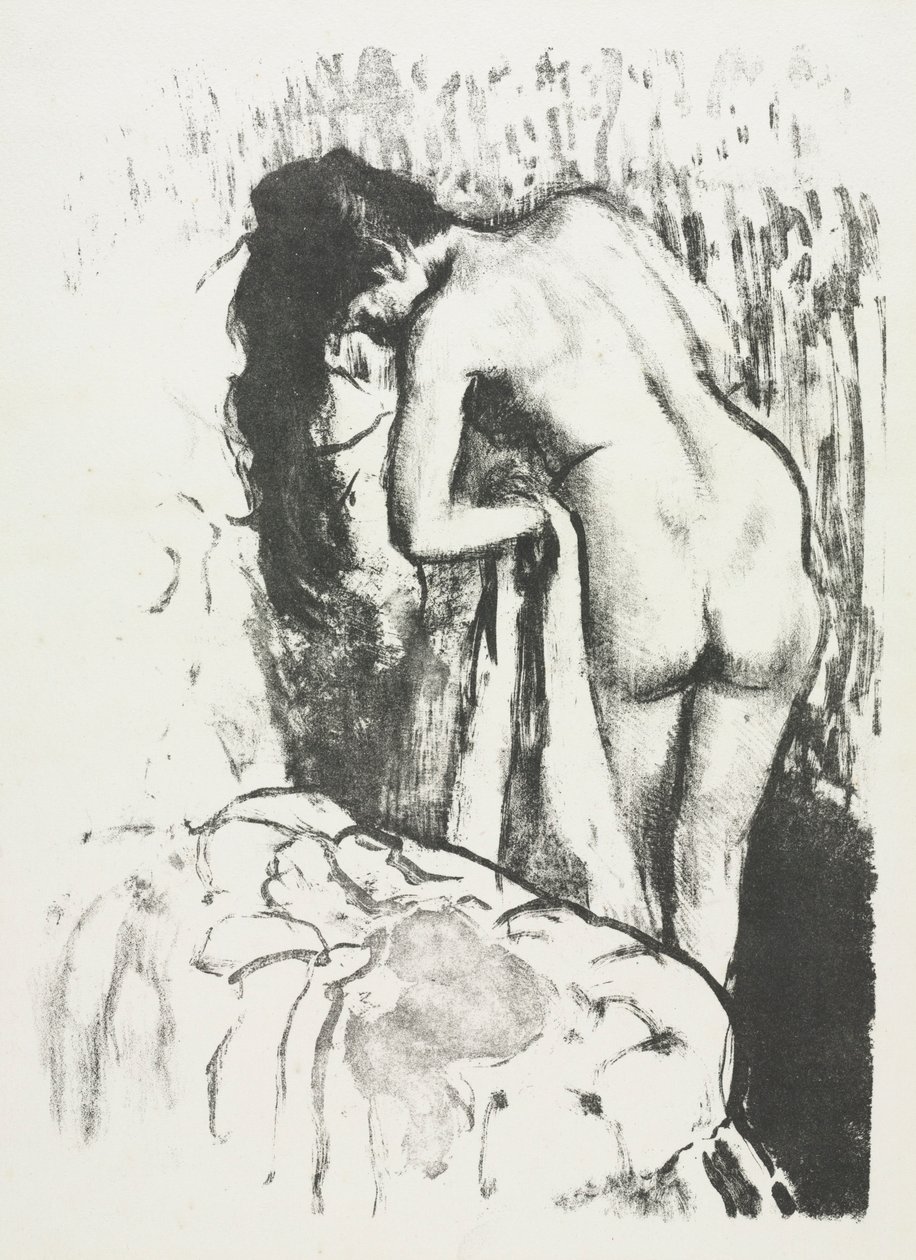 Nahá žena stojící, suší se, 1891-1892. od Edgar Degas