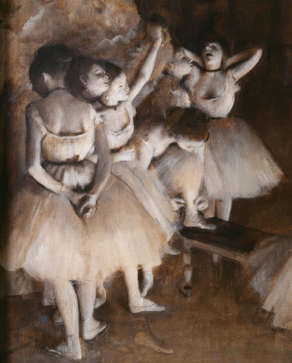 Zkouška baletu na jevišti od Edgar Degas