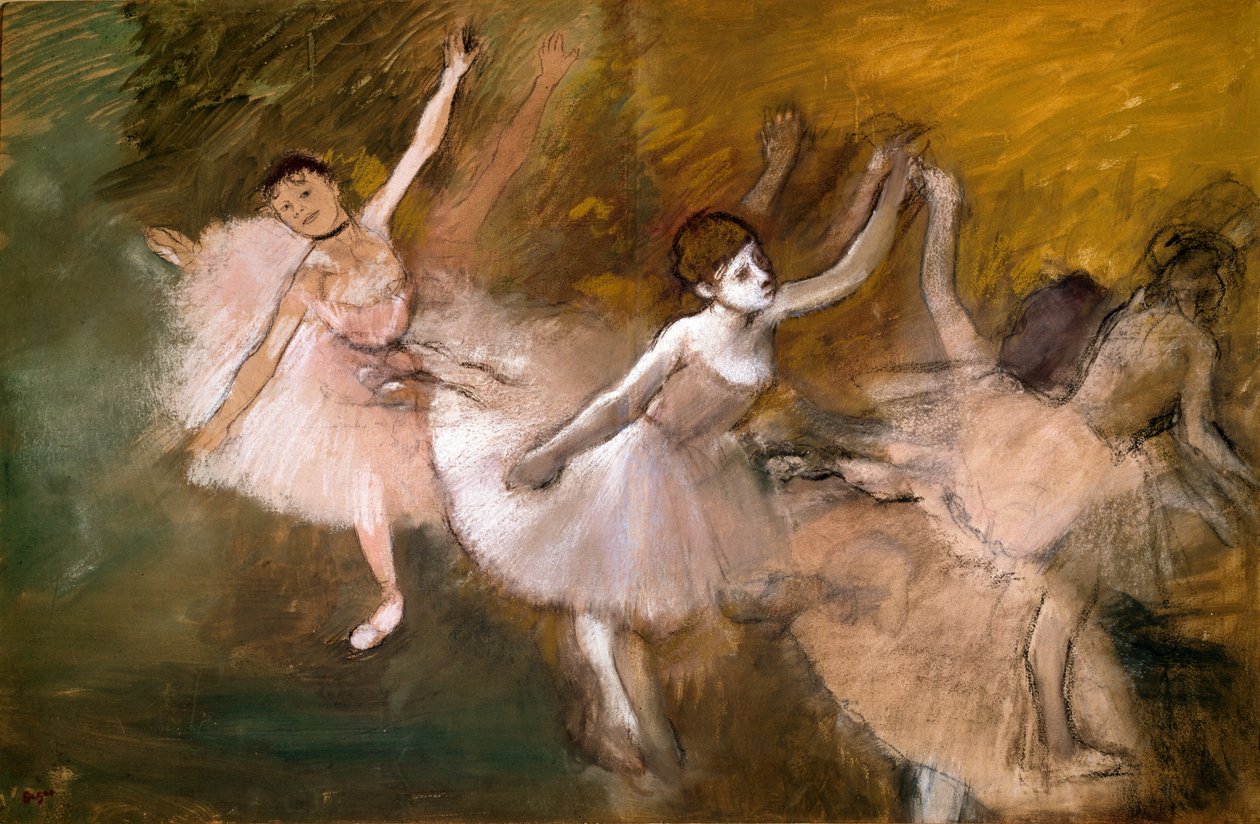 Tři tanečníci (pastel) od Edgar Degas