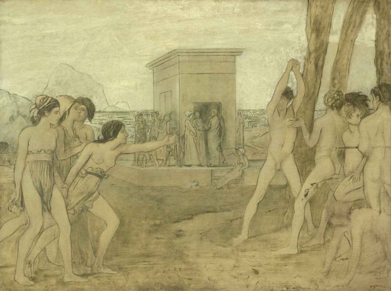 Young Spartan Girls Challenging Boys, c.1860 od Edgar Degas