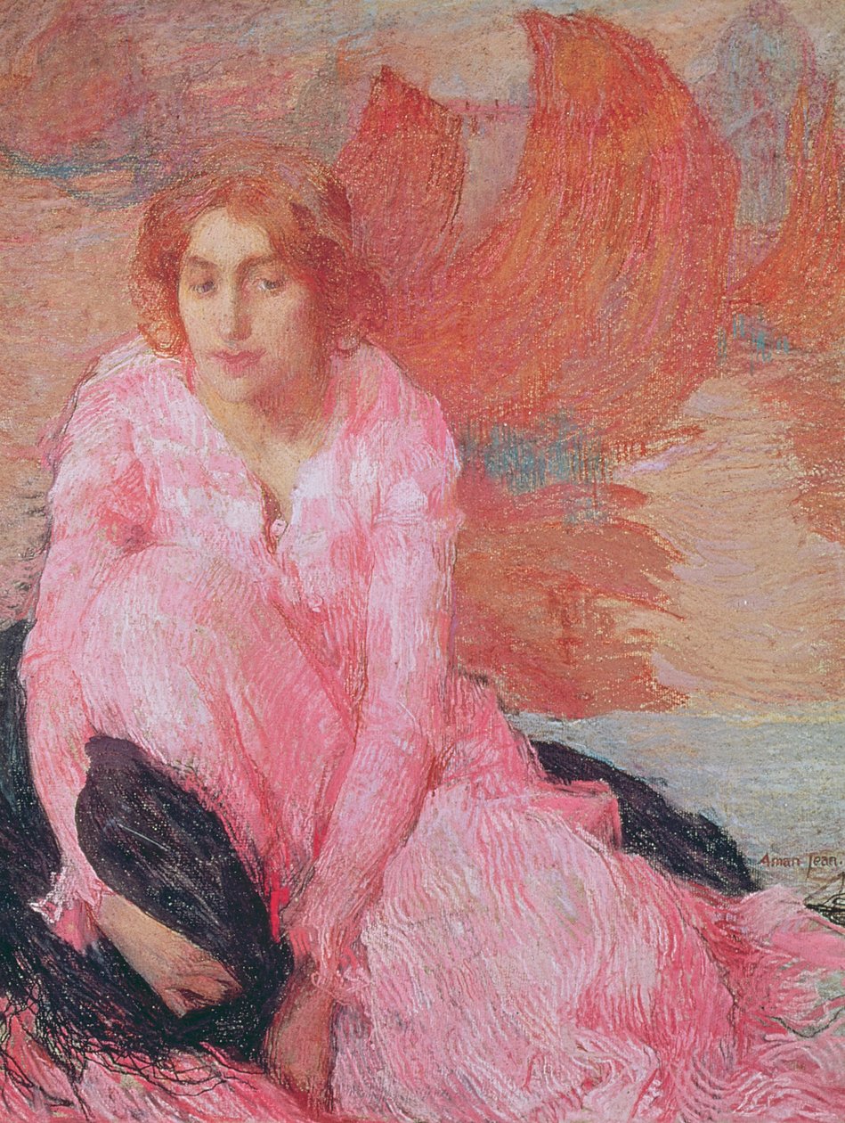 Dáma v Růže od Edmond François Aman Jean