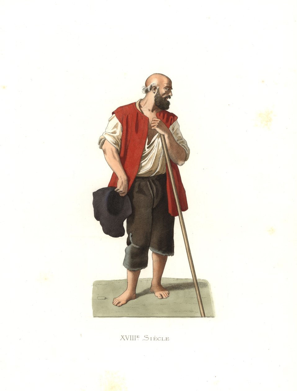 Rolník z Lombardi, Itálie od Edmond Lechevallier Chevignard