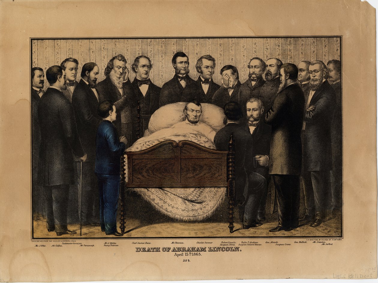 Smrt Abrahama Lincolna, 15. dubna 1865 od Edmund Burke Kellogg