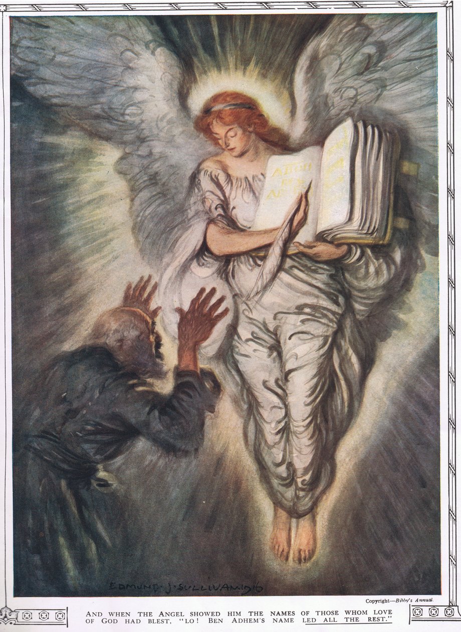 Abou Ben Adhem a anděl z „Bibby Annual“ vydaného v roce 1917 od Edmund Joseph Sullivan