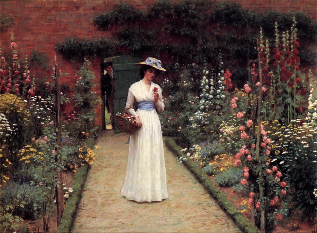 Dáma v zahradě od Edmund Leighton