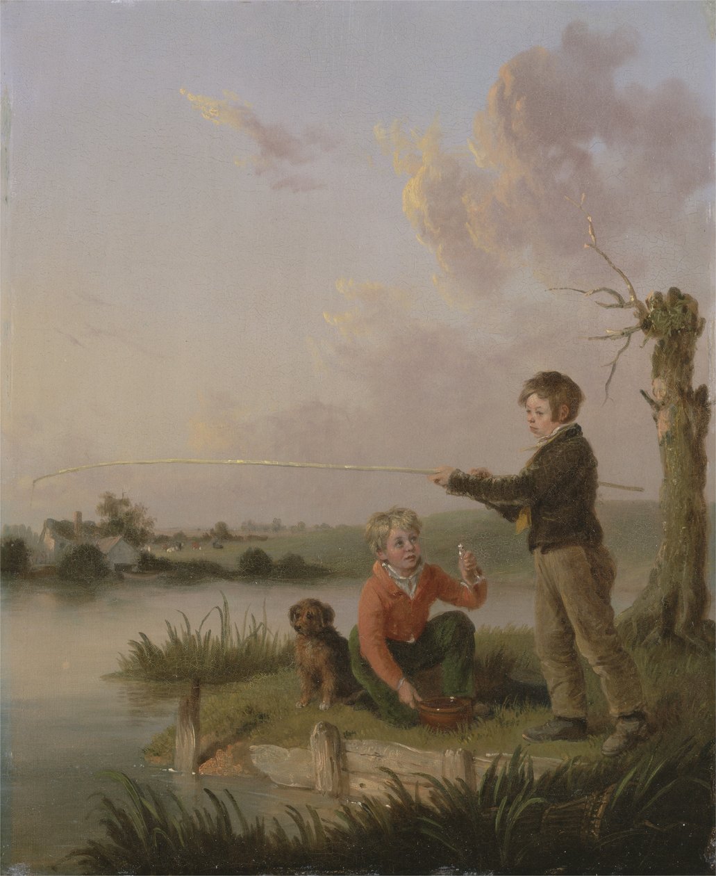 The Young Anglers (olej na panelu) od Edmund Bristow