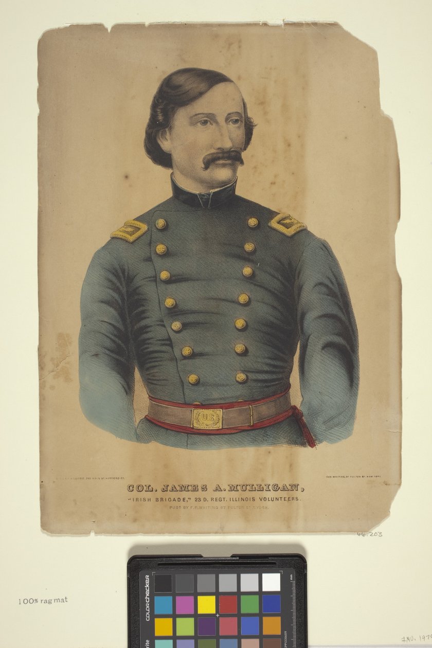 Col. James A. Mulligan (ručně kolorovaná litografie) od Edmund Burke Kellogg
