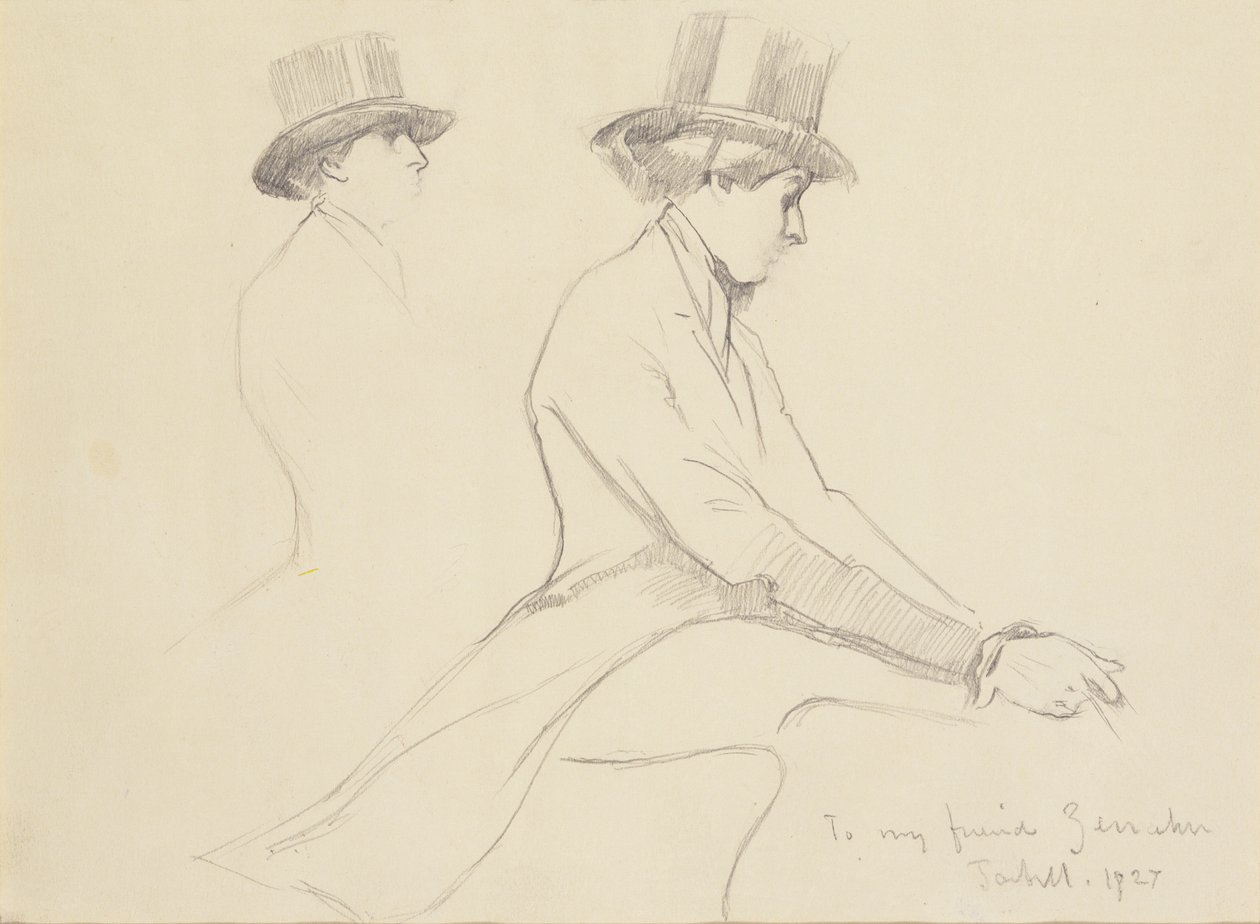 Jezdecké figury (tužka na papíře) od Edmund Charles Tarbell