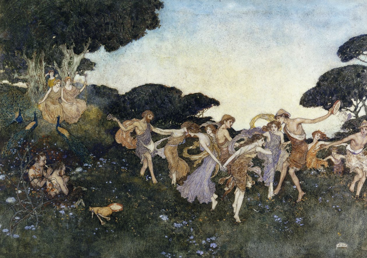 Scéna z Bouře od Edmund Dulac