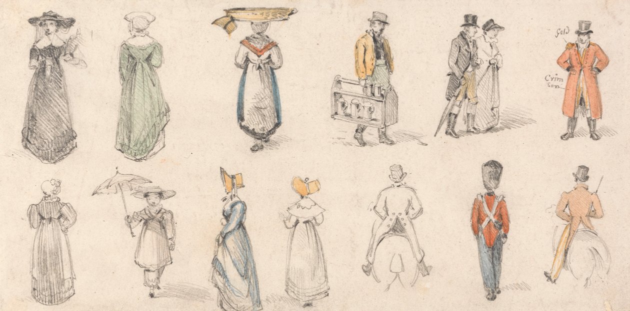 Studie postav: ženy, živnostníci atd. od Edmund Thomas Parris