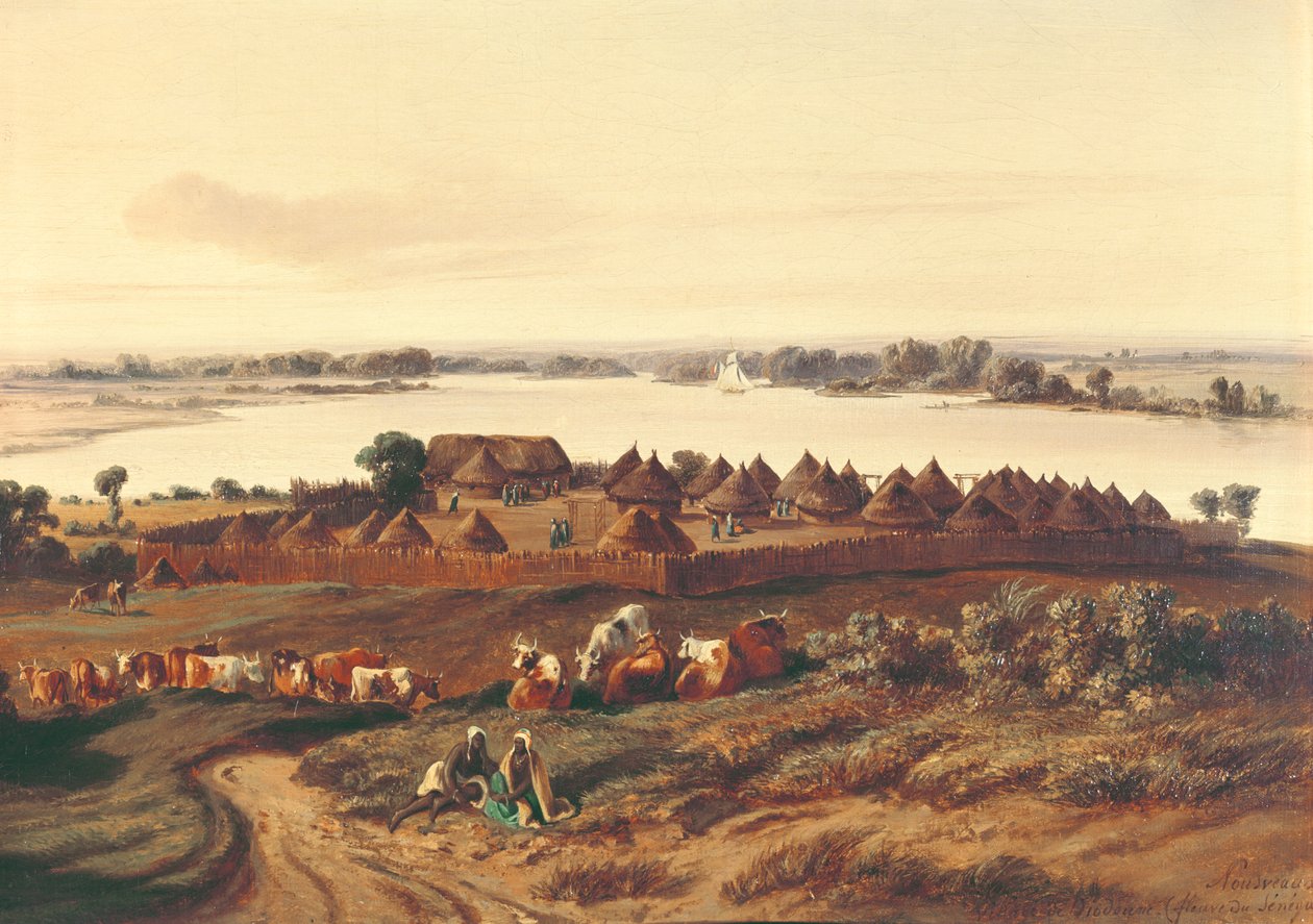 Vesnice v Senegalu od Edouard Auguste Nousveaux