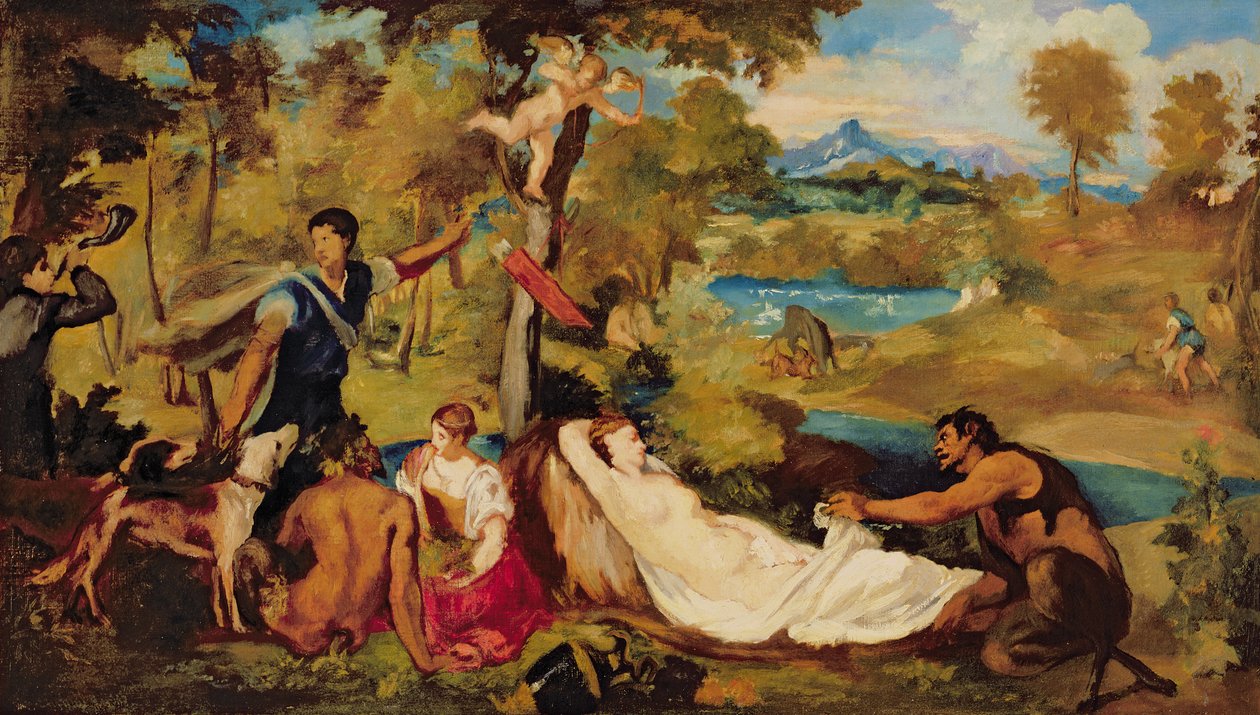 Jupiter a Antiope, 1856 od Édouard Manet