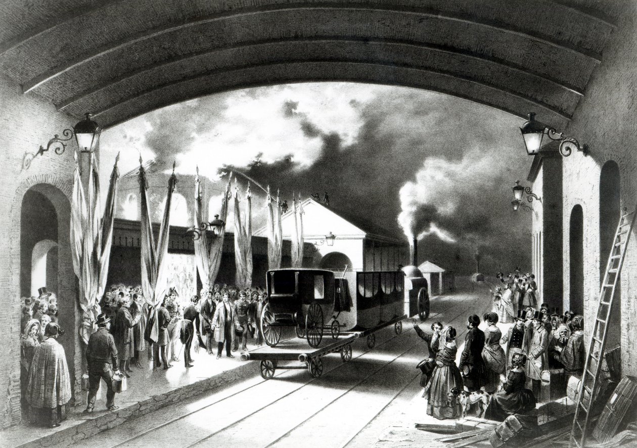 Francouzský král Louis-Philippe odlétá ze stanice New Cross, Deptford, 1844 od Edouard Pingret