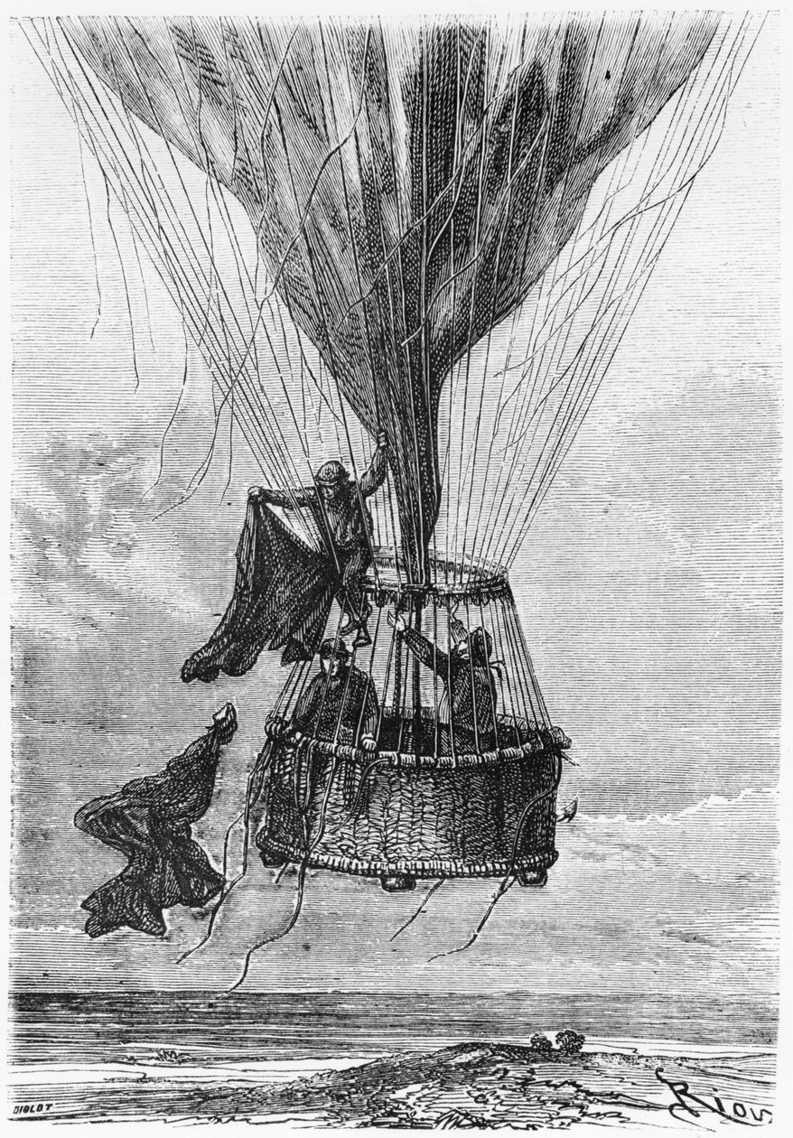 Tři muži v gondole, ilustrace z 