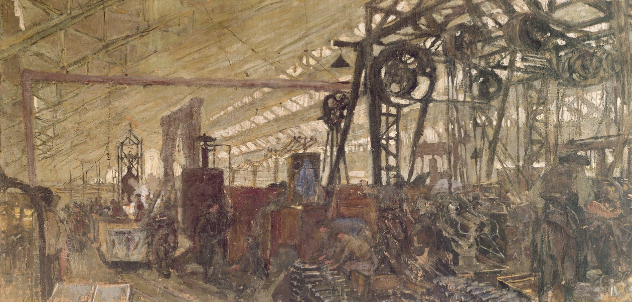 Interiér muniční továrny, 1916-17 (tempera na plátně) od Edouard Vuillard