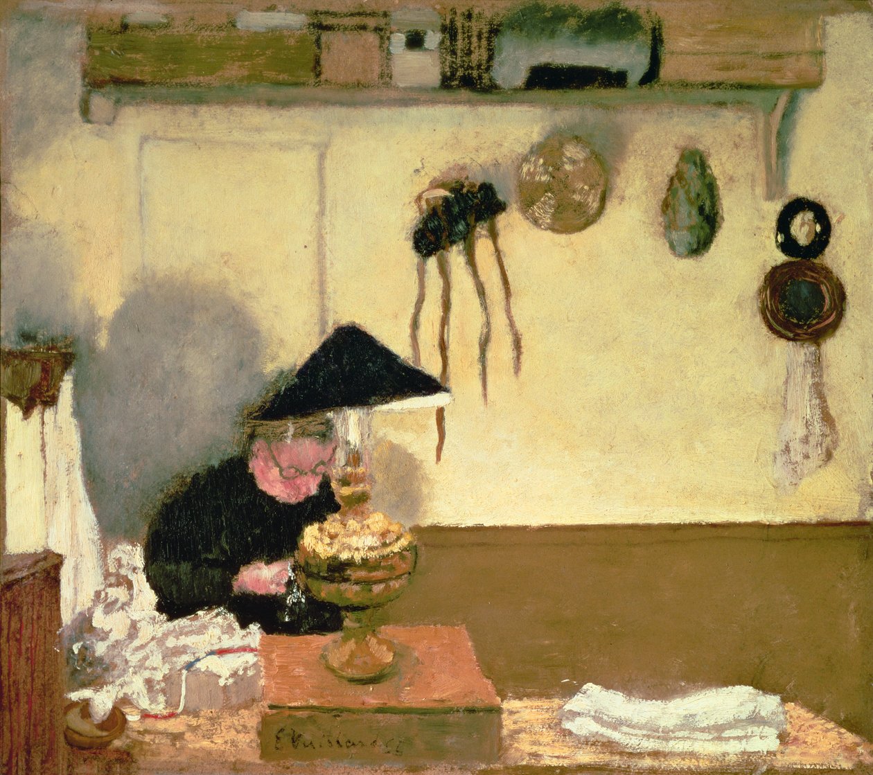 Madame Vuillard Šití od Edouard Vuillard