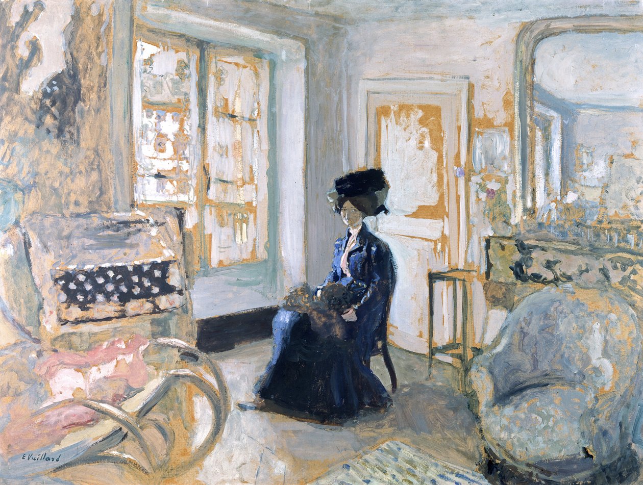 Model v modrých šatech (olej a tempera) od Edouard Vuillard