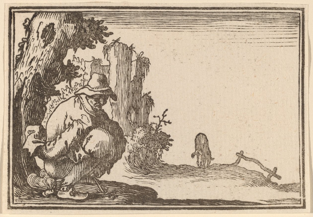 Rolník na stolici od Edouard Eckman after Jacques Callot