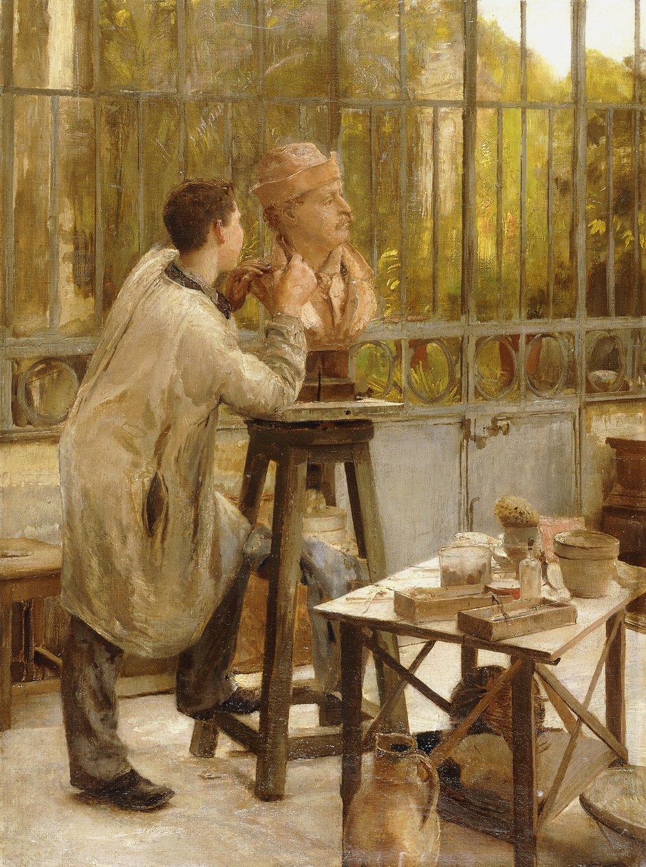 Sochař ve svém ateliéru, od Edouard Joseph Dantan