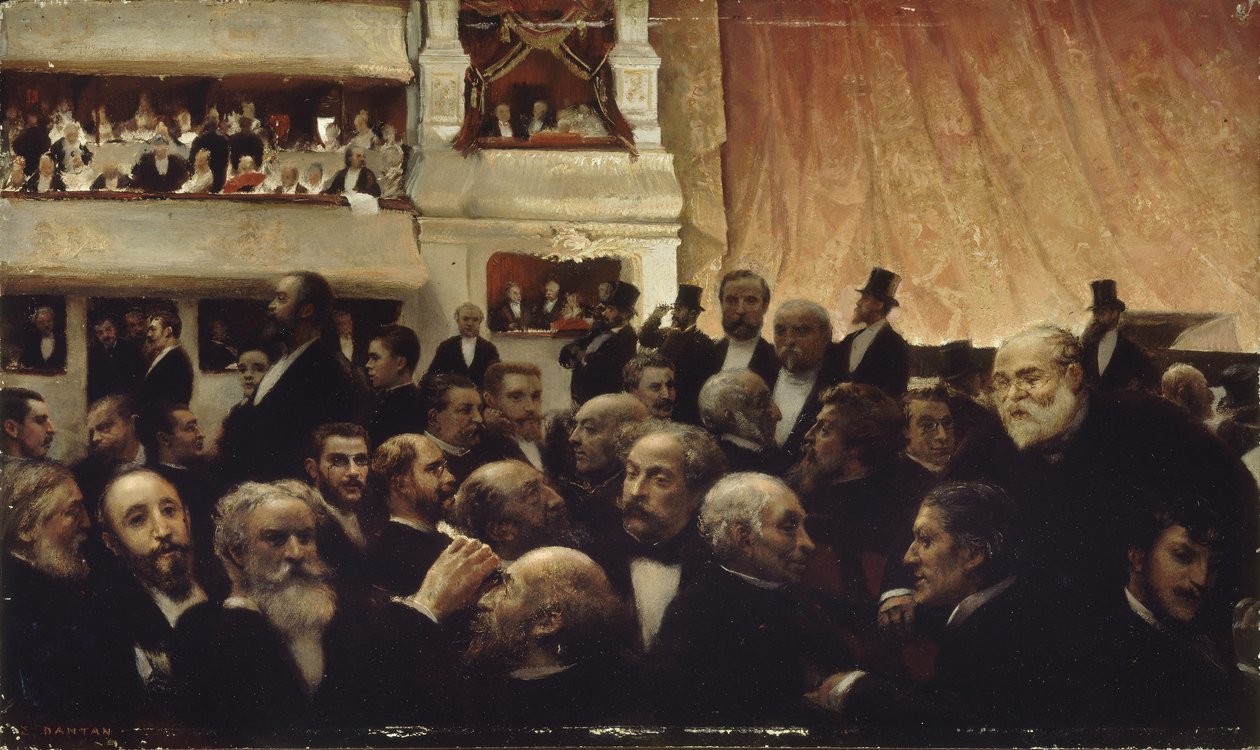 Přestávka premiéry v Comédie-Française, 1885. od Edouard Joseph Dantan