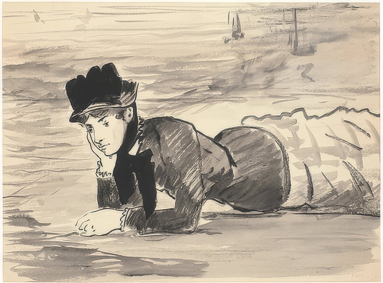 Annabel Lee na pláži. Kolem roku 1881 od Édouard Manet