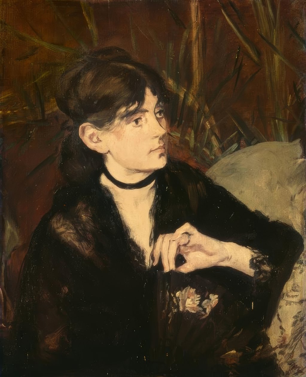 Berthe Morisot držící ventilátor od Édouard Manet
