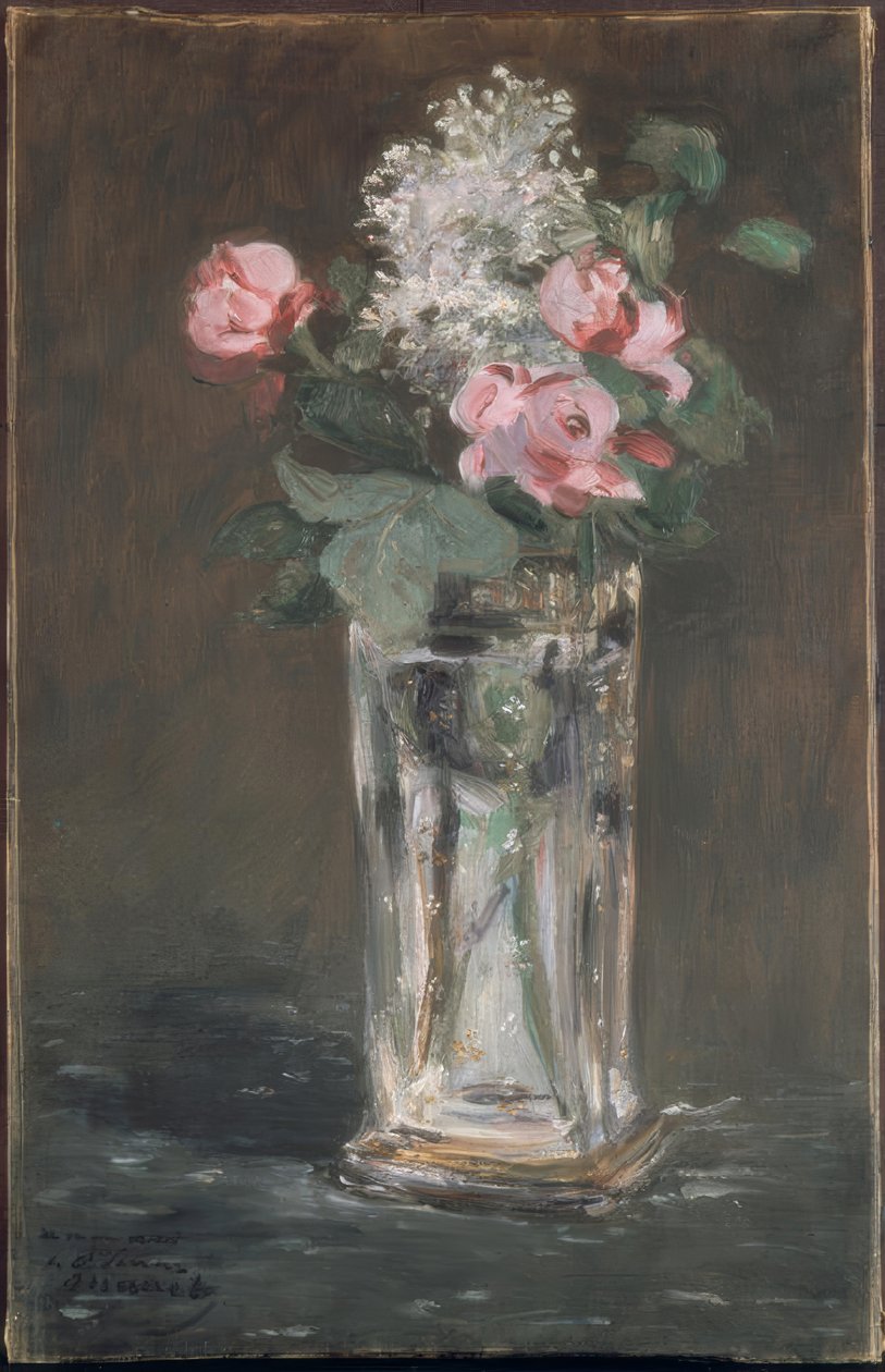 Květiny v křišťálové váze od Édouard Manet