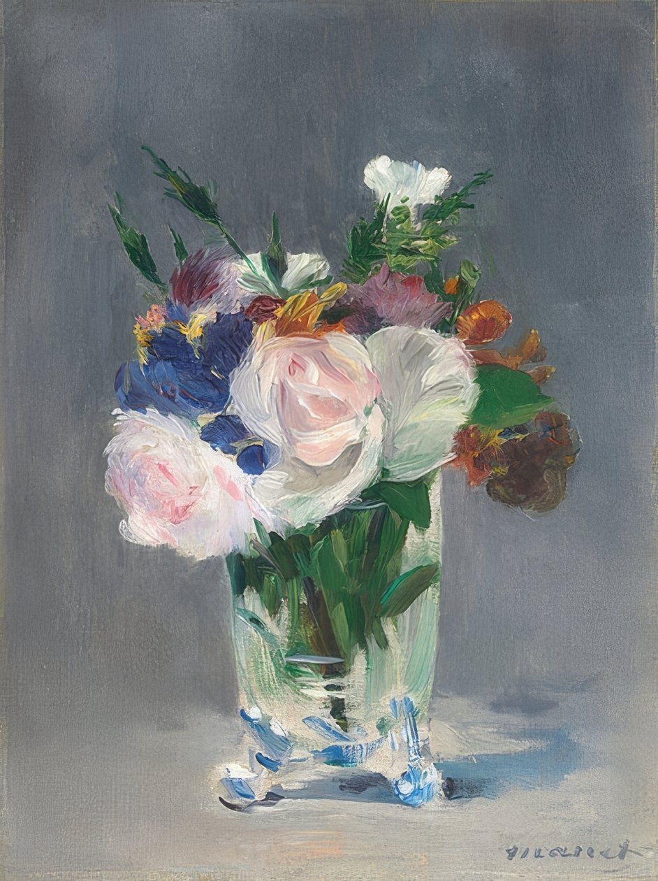 Květiny v křišťálové váze. Kolem roku 1882 od Édouard Manet