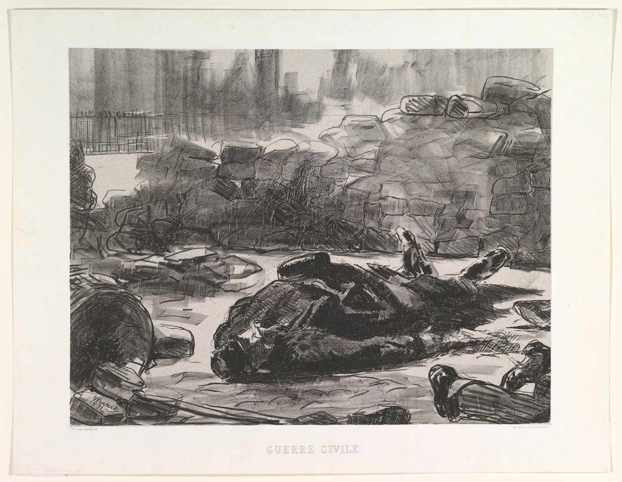 Občanská válka Občanská válka, 1871-73, publikováno 1874. od Édouard Manet