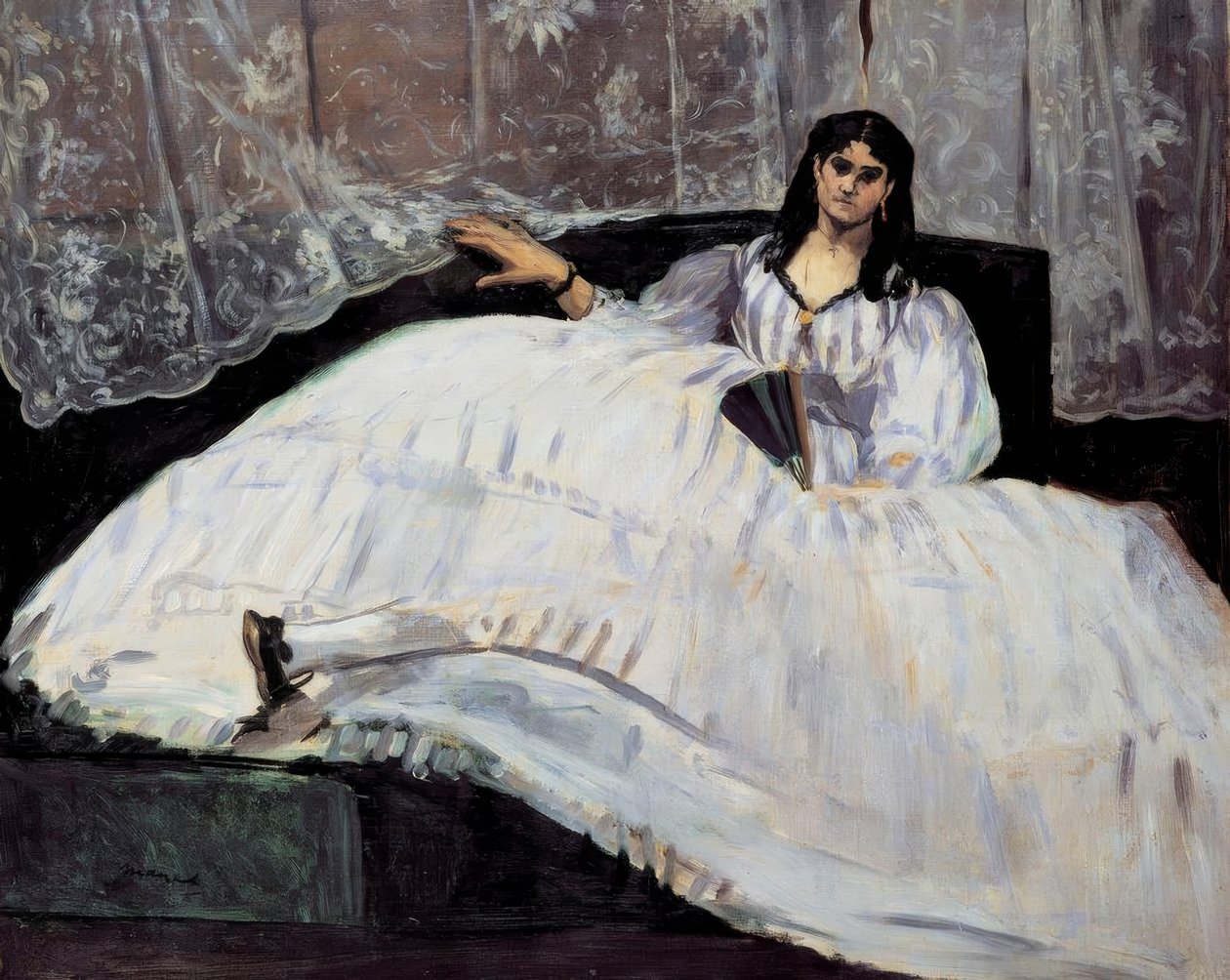 Dáma s fanouškem od Édouard Manet