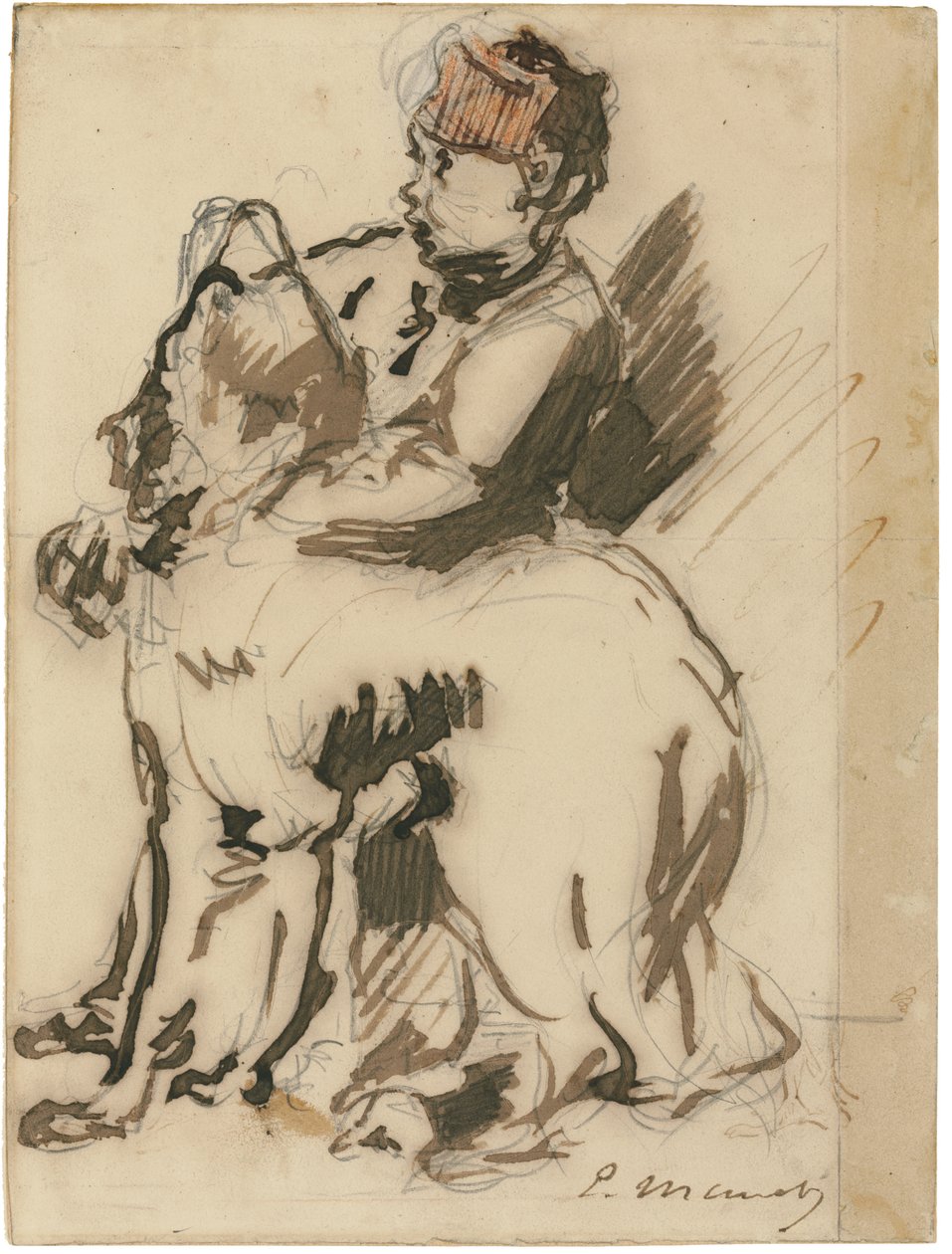 Dítě a pes od Édouard Manet