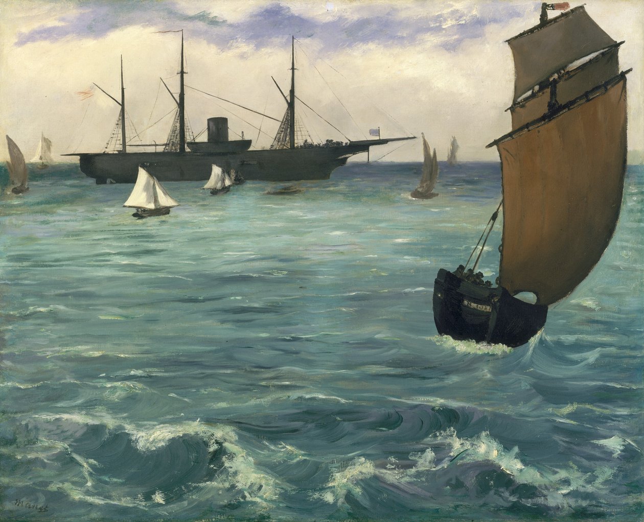 Kearsarge v Boulogne, 1864. od Édouard Manet