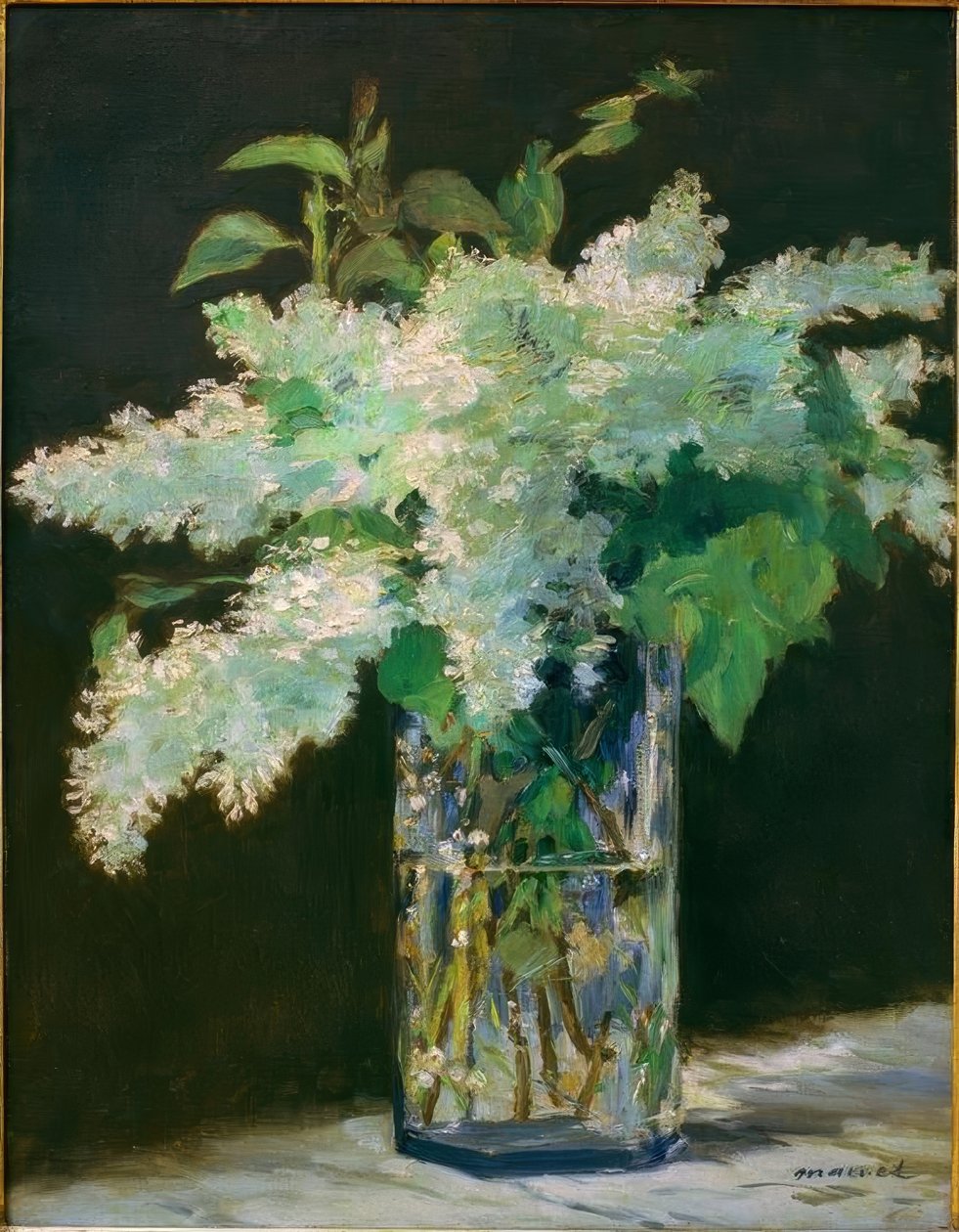 Váza s květinami, bílé šeříky od Édouard Manet