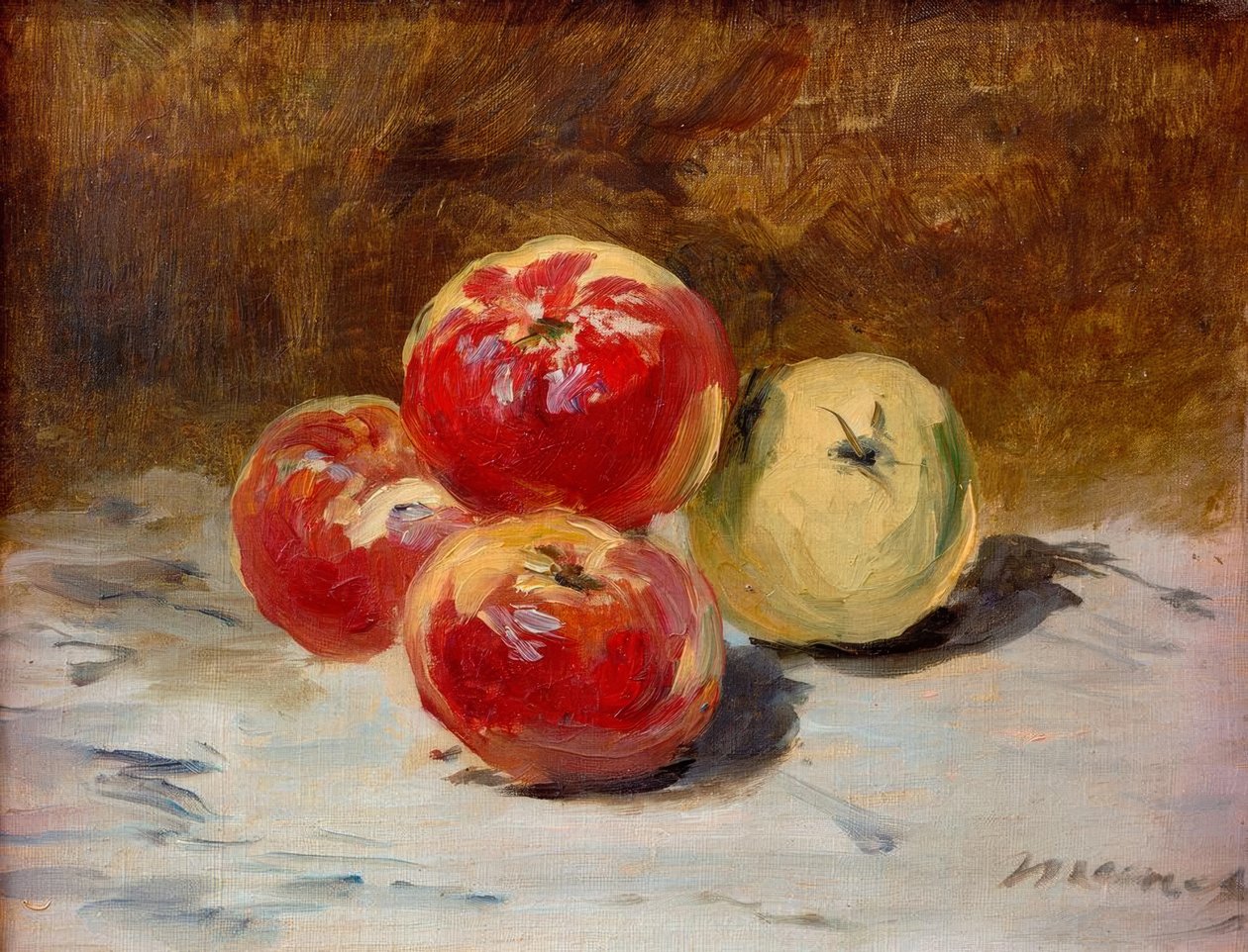 Čtyři jablka od Édouard Manet