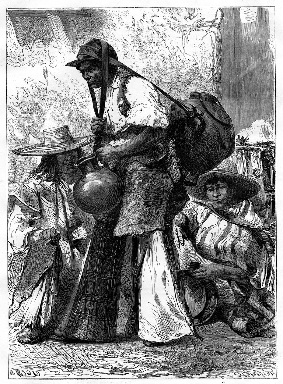 Prodejce vody, Mexiko, 19. století od Edouard Riou