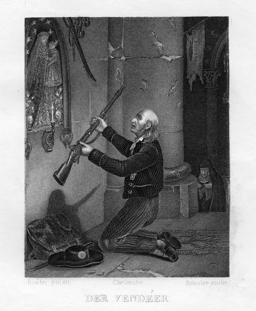 Vendee rebel, francouzská revoluce, 1793 c1833 od Edouard Schuler