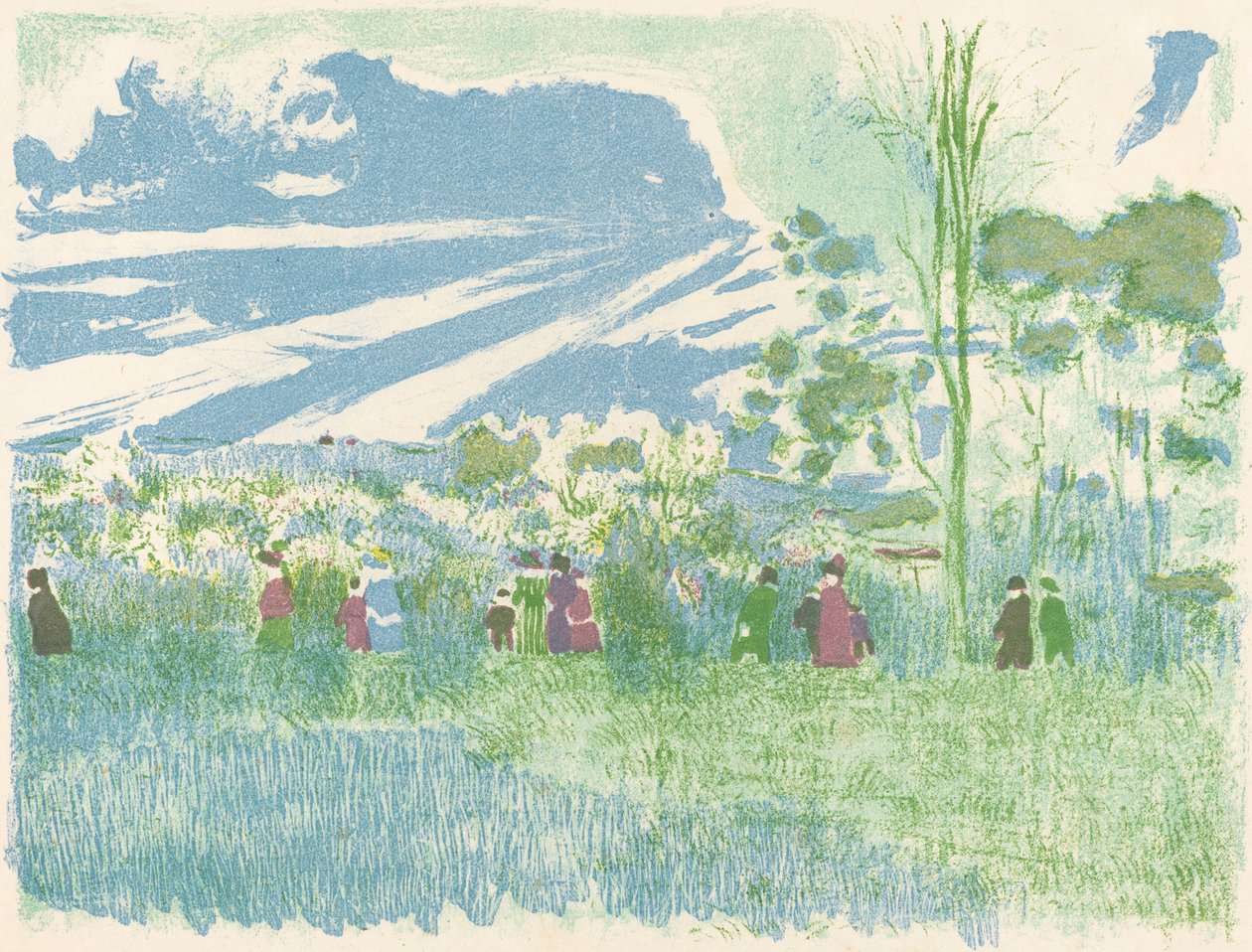 Napříč zemí (A travers champs) od Edouard Vuillard