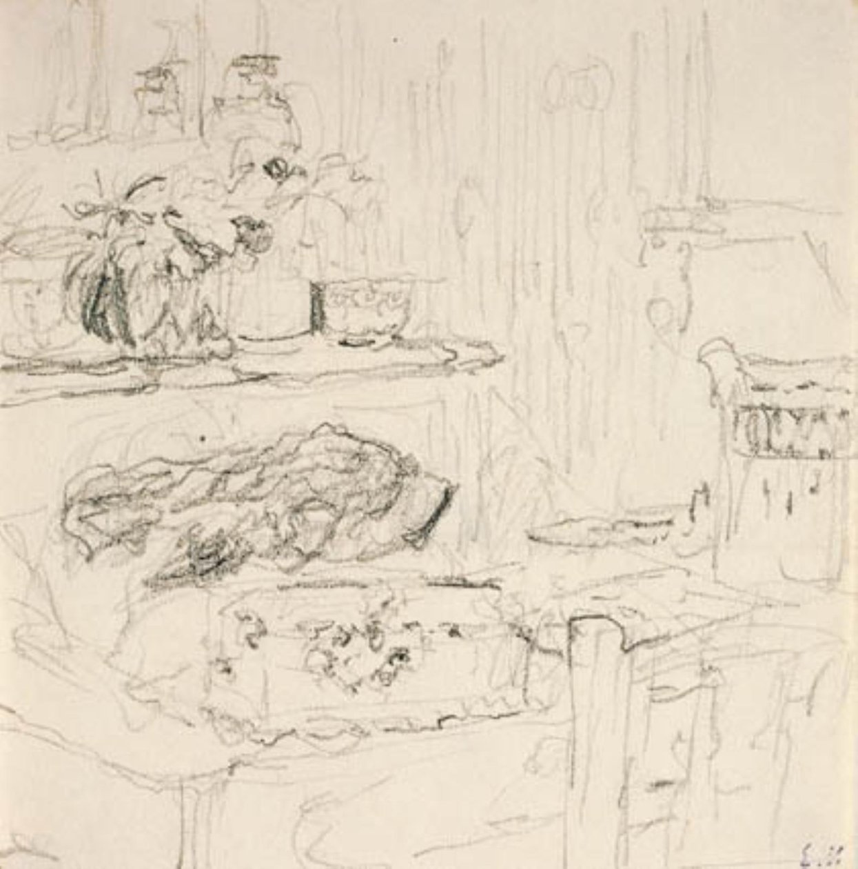 Interiér se čtvercovým stolem od Edouard Vuillard
