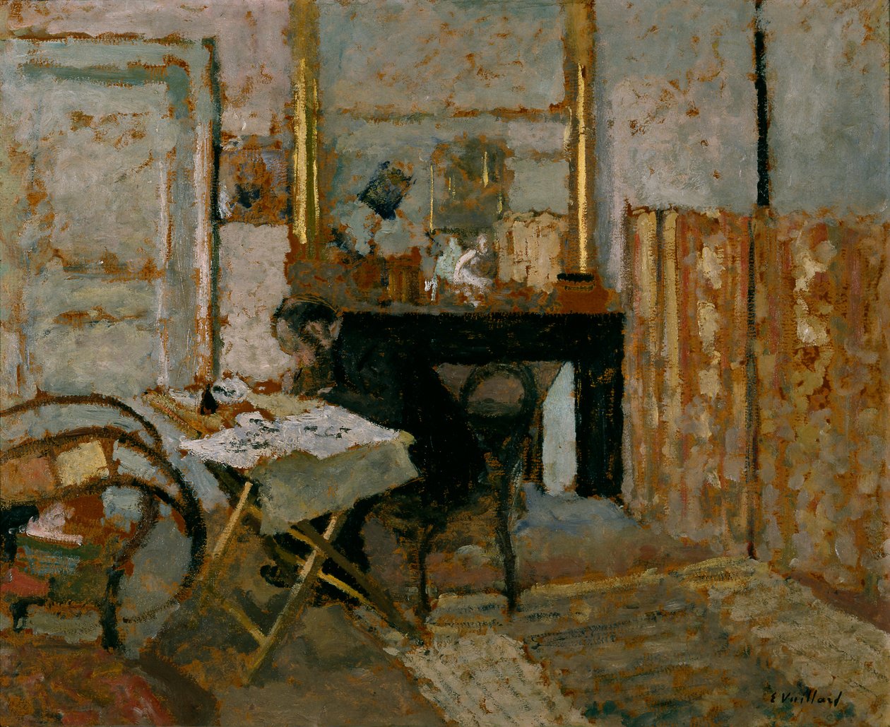 K.X. Roussel Čtení, asi 1904 (olej na kartonu) od Edouard Vuillard