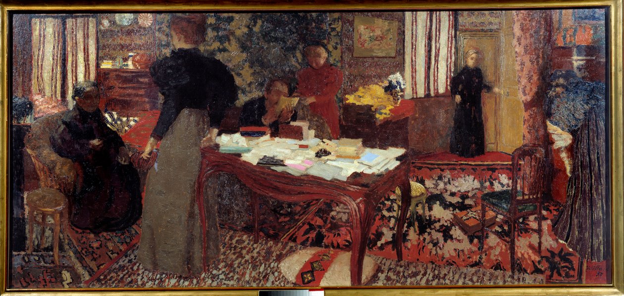 Velký interiér se šesti znaky od Edouard Vuillard