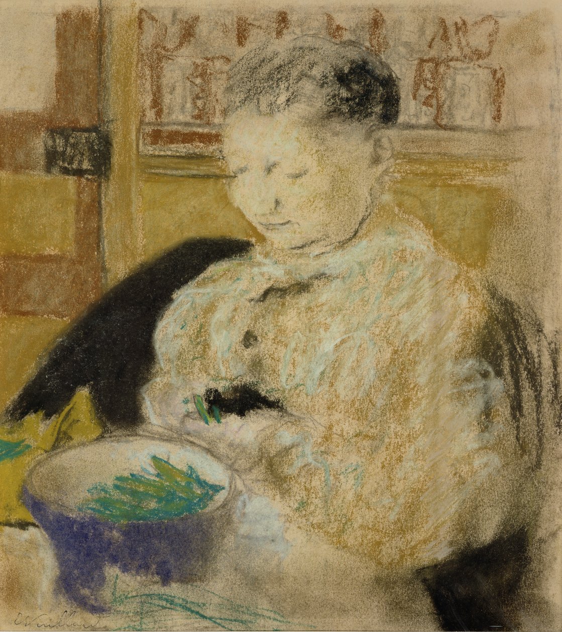 Madame Vuillard Podding Peas, 1905 od Edouard Vuillard