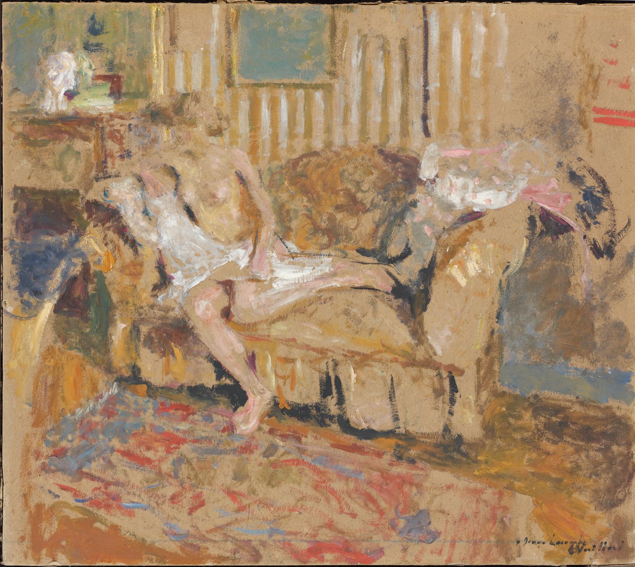 Akt v pruhovaném salonu, c. 1905. od Edouard Vuillard