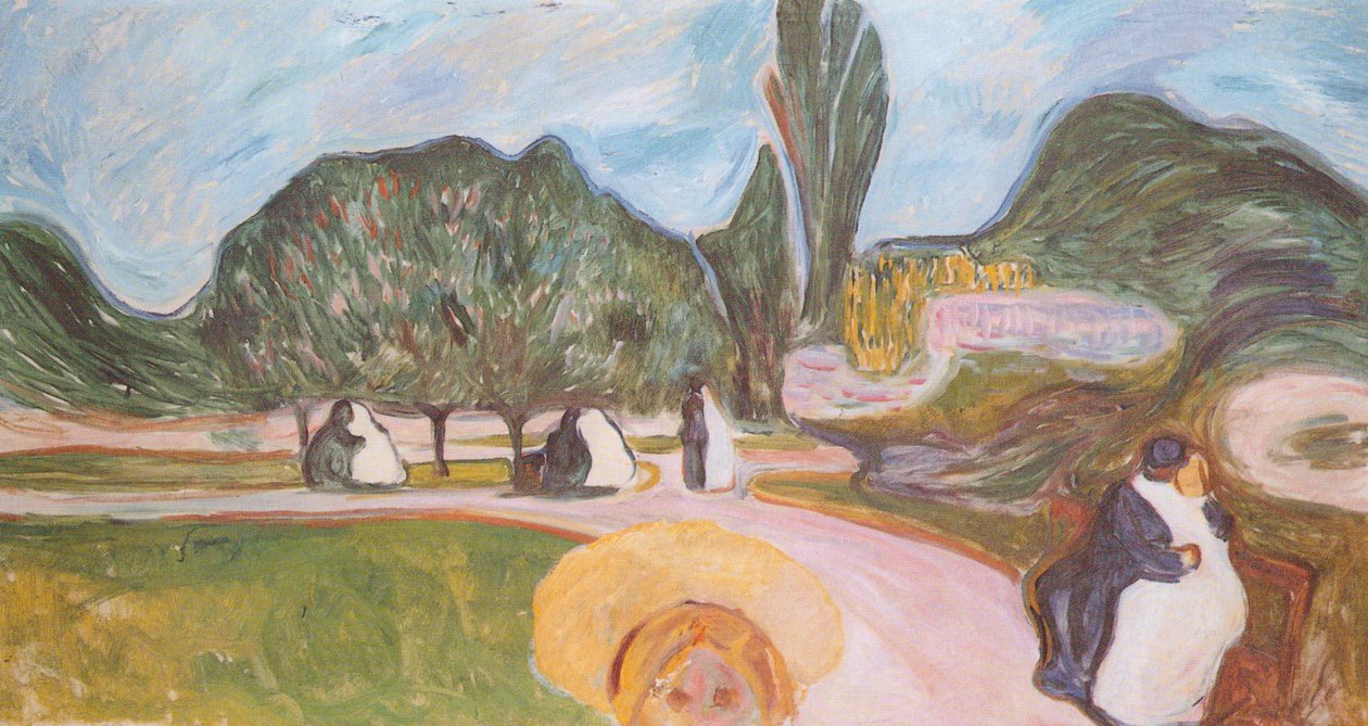 Milující pár v parku od Edvard Munch