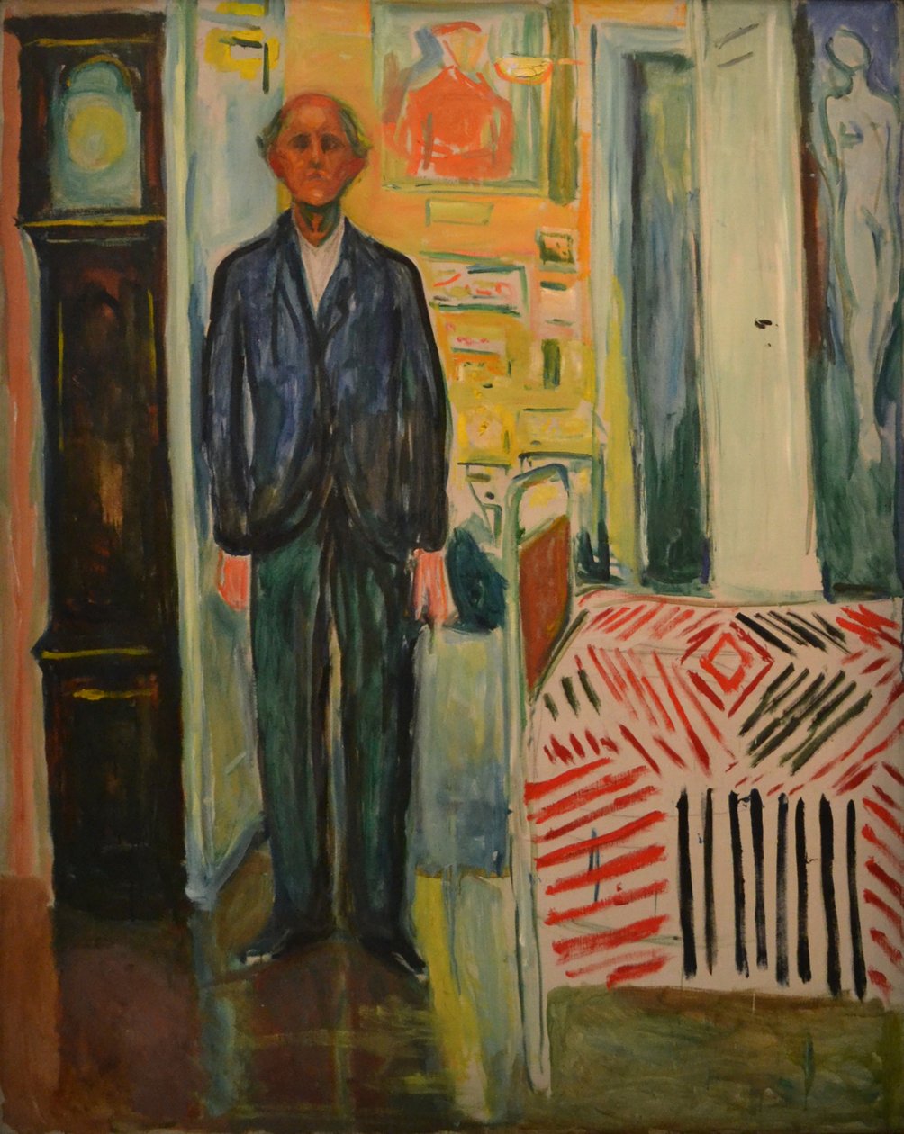 Mezi hodinami a postelí od Edvard Munch