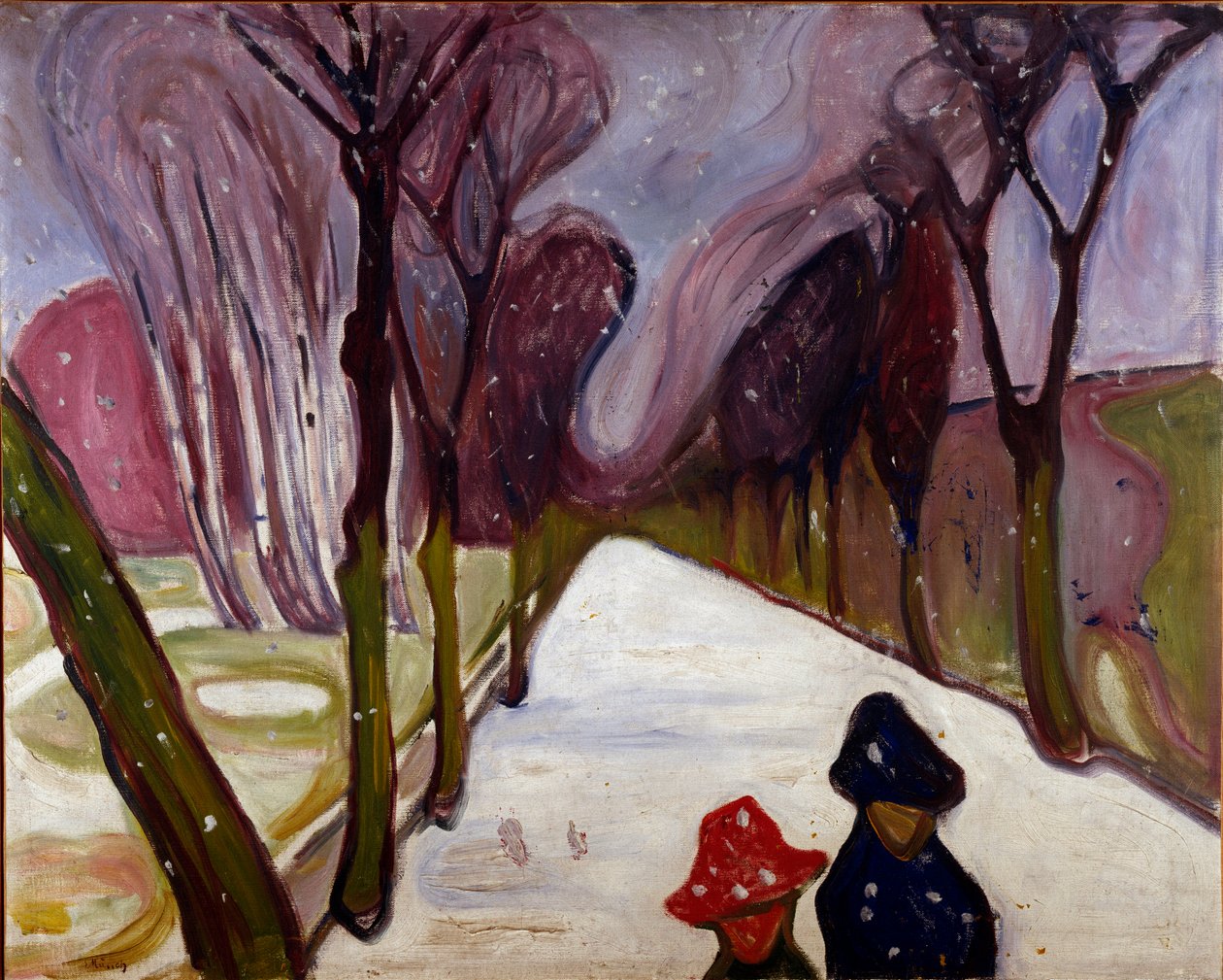 Allee ve víru sněhu od Edvard Munch
