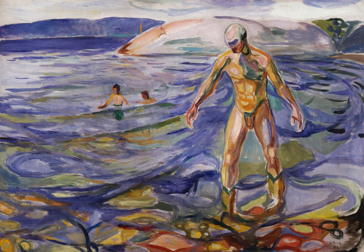 Koupání muž od Edvard Munch