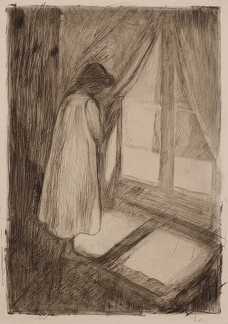 Dívka u okna. 1894 od Edvard Munch